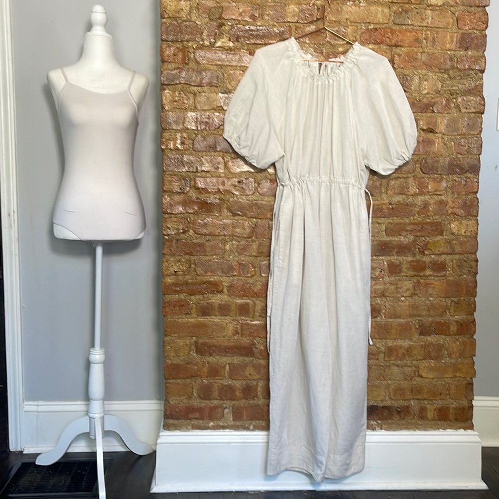 COS Puff Sleeve Jumpsuit/Khaki/Beige/Size Small/Excellent Condition